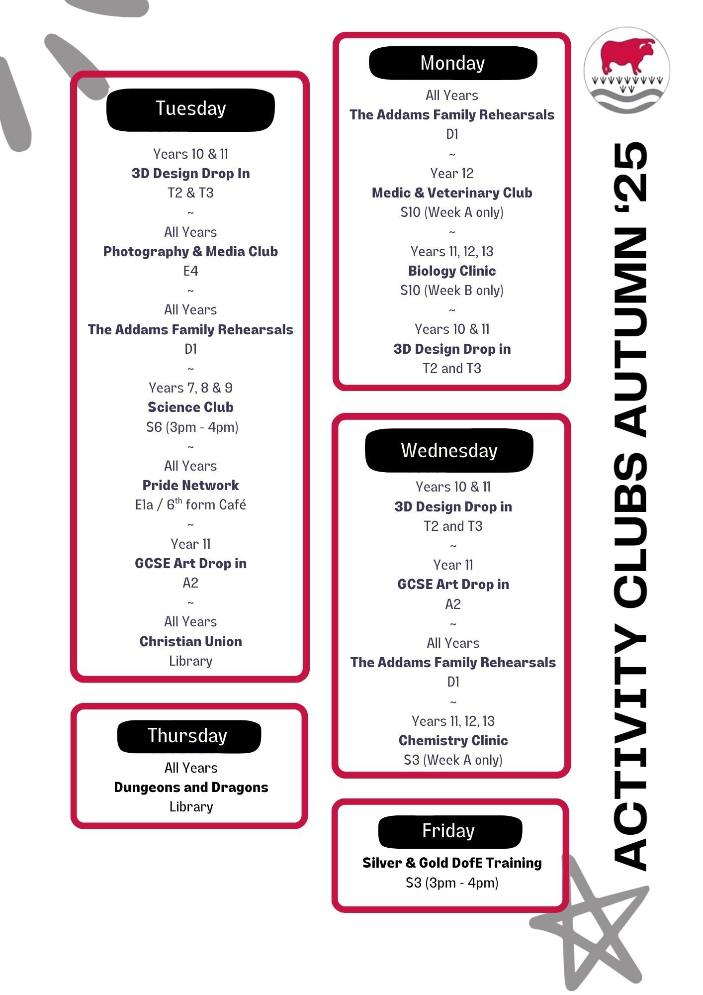 Activity clubs au25
