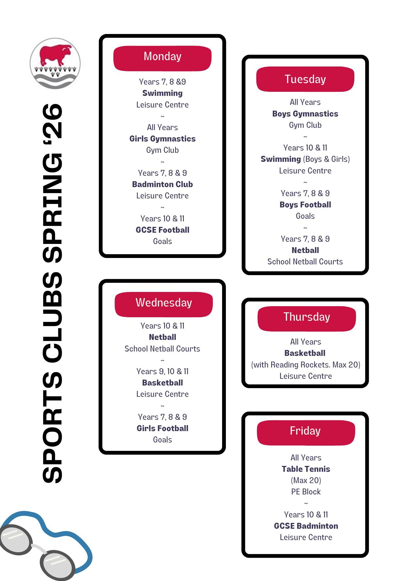 Sports clubs spring 26