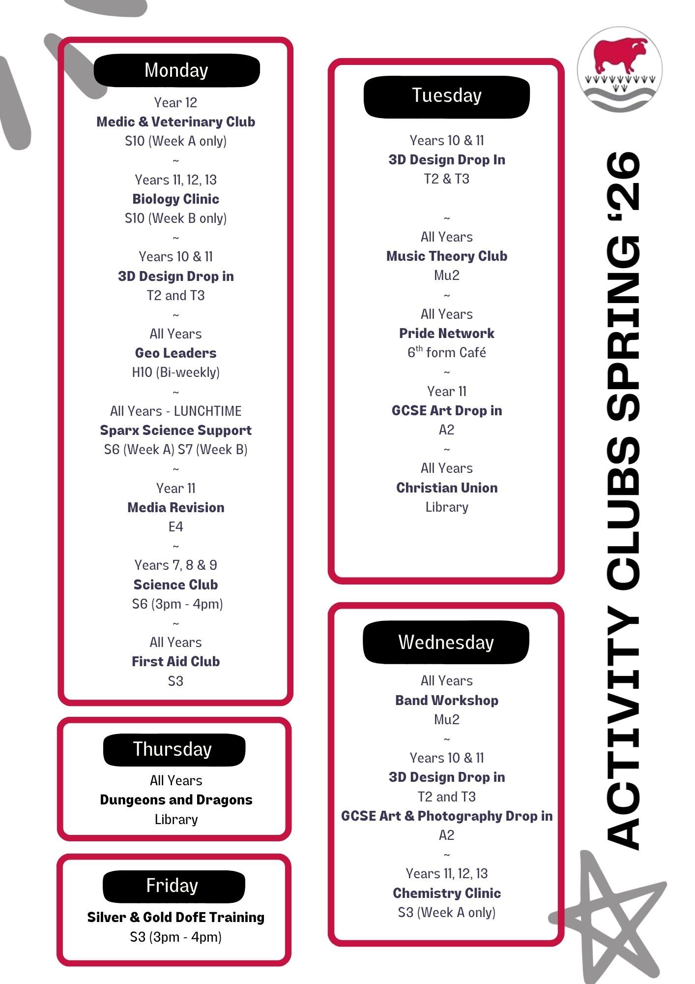 Activity clubs spring 26