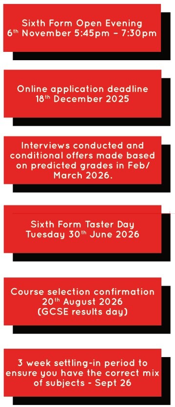 6th form key dates