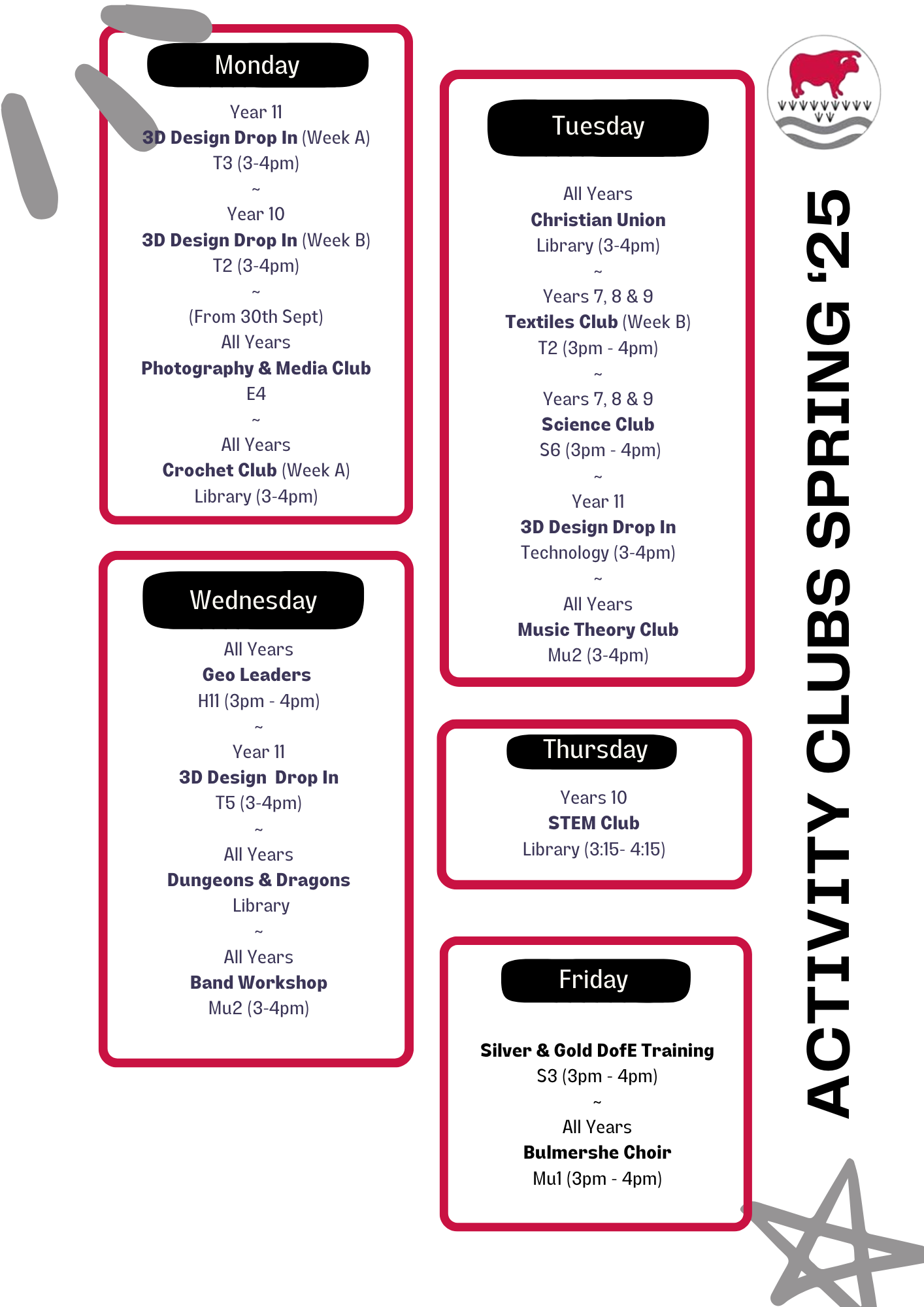 Activity clubs spring 25